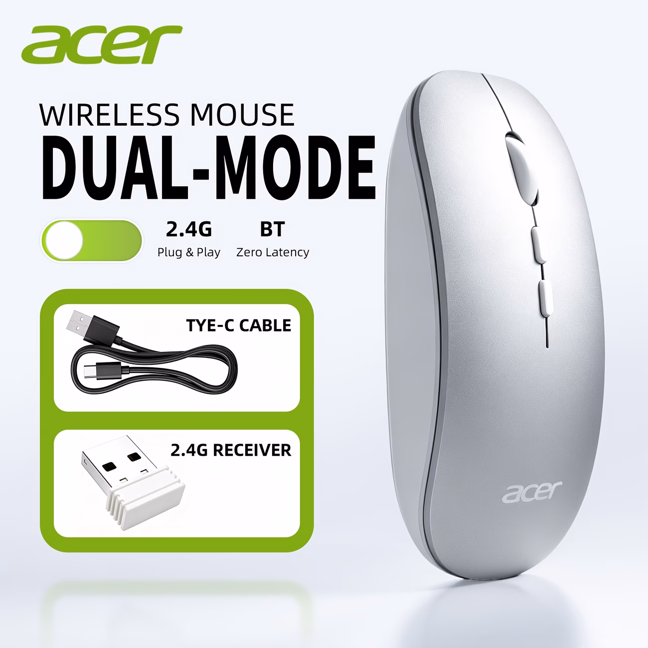 Myš k dobíjení USB Acer
