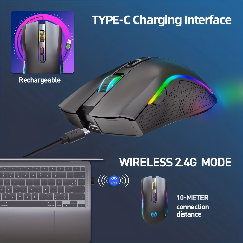 Myš k dobíjení USB herní